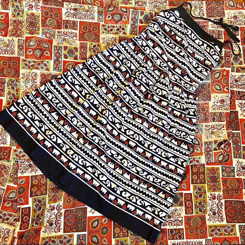 VTG 70s Lanz Boho NWOT cotton halter dress-28”W